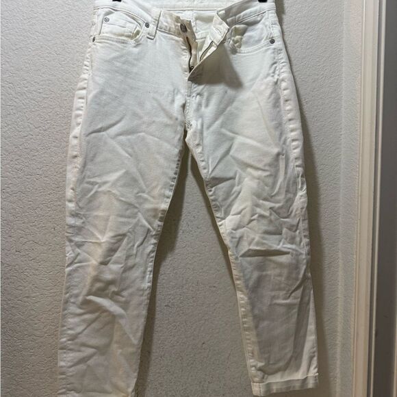 7 For All Mankind Womens White Skinny Stretch Cropped Jeans size 28 - Picture 3 of 7